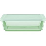 Pyrex Tinted (6 Cup) Large Rectangular Food Storage Container, Snug Fit Non-Toxic Plastic BPA-Free Lids, Freezer Dishwasher Microwave Safe