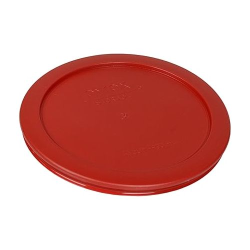  Pyrex 7201-PC 4-Cup Poppy Red Replacement Food Storage Plastic Lids - 2 Pack - Original Genuine Pyrex - Made In The USA