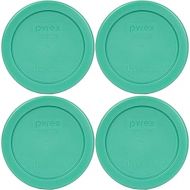 Pyrex 7202-PC Round 1 Cup Green Plastic Lid Cover (4 Pack)