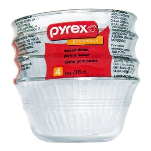  Pyrex Glass 6-Ounce Custard Cups, Set of 4 (2)