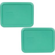 Pyrex Rectangular 3 Cup (750ml) Plastic Storage Cover (2, Green)