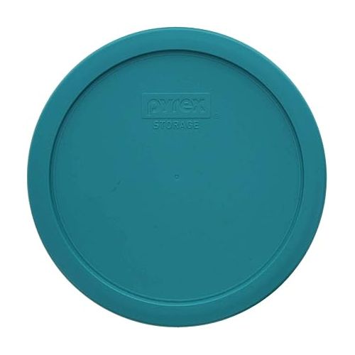  Pyrex 7402-PC Turquoise Round Plastic Food Storage Replacement Lid, Made in USA - 2 Pack