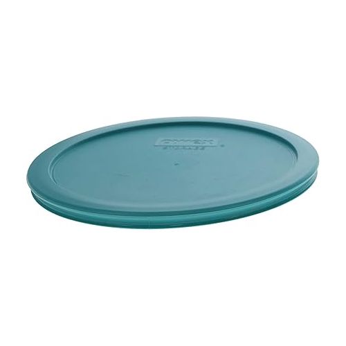  Pyrex 7402-PC Turquoise Round Plastic Food Storage Replacement Lid, Made in USA - 2 Pack