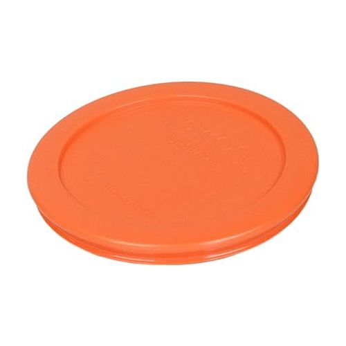  Pyrex 7200-PC 2-Cup Orange Round Plastic Food Storage Lid, Made in USA - 2 Pack