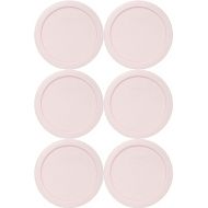 Pyrex 7201-PC Loring Pink Round Plastic Food Storage Replacement Lid, Made in USA - 6 Pack