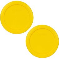 Pyrex 7200-PC Meyer Yellow Round Plastic Food Storage Lid - 2 Pack Made in the USA