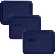 Pyrex Bundle - 3 Items: 7210-PC 3-Cup Blue Plastic Lids