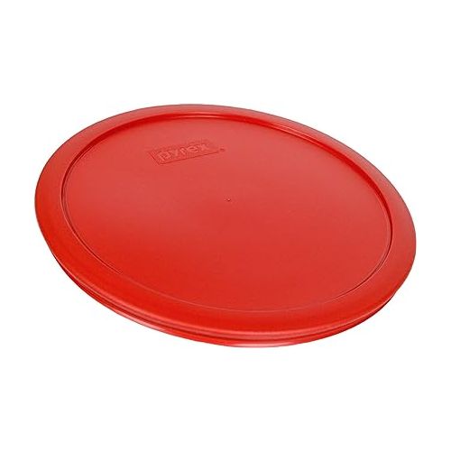  Pyrex 7403-PC 10 Cup Red Round Plastic Storage Lid, Made in USA - 2 Pack