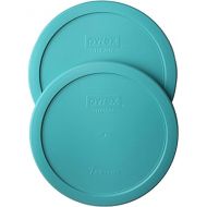 Pyrex 7402-PC 7-Cup Turquoise Plastic Food Storage Lid, 2 Pack - Original Genuine Pyrex - Made In The USA