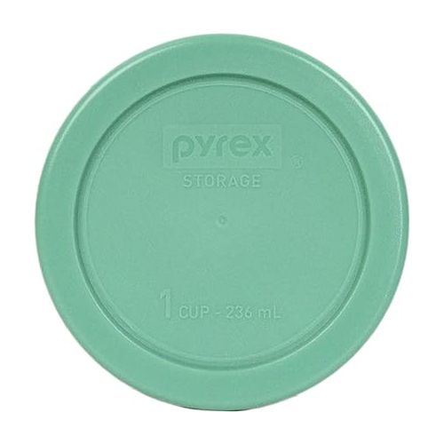  Pyrex Bundle - 2 Items: 7202-PC 1-Cup Green Plastic Food Storage Lids, Made in USA