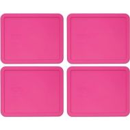 Pyrex 7212-PC Pink Plastic Rectangle Replacement Storage Lid, Made in USA - 4 Pack