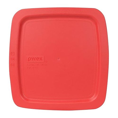  Pyrex C-222-PC 2qt and C-233-PC 3qt Red Easy Grab Plastic Replacement Lids, Made in the USA