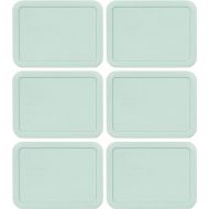 Pyrex 7210-PC 3 Cup Muddy Aqua Rectangle Plastic Food Storage Lid - 6 Pack Made in the USA