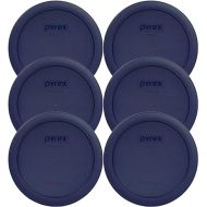 Pyrex Bundle - 6 Items: 7201-PC 4-Cup Dark Blue Plastic Food Storage Lids Made in the USA