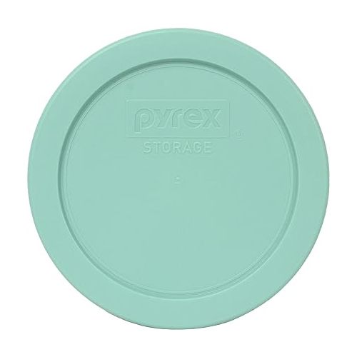  Pyrex 7200-PC Sea Glass Blue Round Plastic Food Storage Lid, Made in the USA - 2 Pack