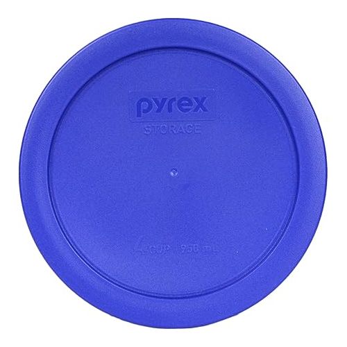  Pyrex 7201-PC Round 4 Cup Storage Lid for Glass Bowls (6, Light Blue), 950 milliliters