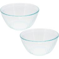 Pyrex 7402 6-Cup Sculpted Glass Mixing Bowls (2-Pack)