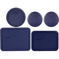 Pyrex (2) 7200-PC 2 Cup, (1) 7201-PC 4 Cup, (1) 7210-PC 3 Cup, and (1) 7211-PC 6 Cup Blue Plastic Storage Lids Made in the USA