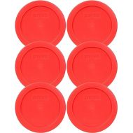 Pyrex 7200-PC 2-Cup Red Replacement Food Storage Lids - 6 Pack - Original Genuine Pyrex Lids - Made in the USA