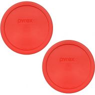 Pyrex 323-PC 1.5qt Red Round Plastic Mixing Bowl Lid - 2 Pack (Lid Only - Containers Not Included) Made in the USA