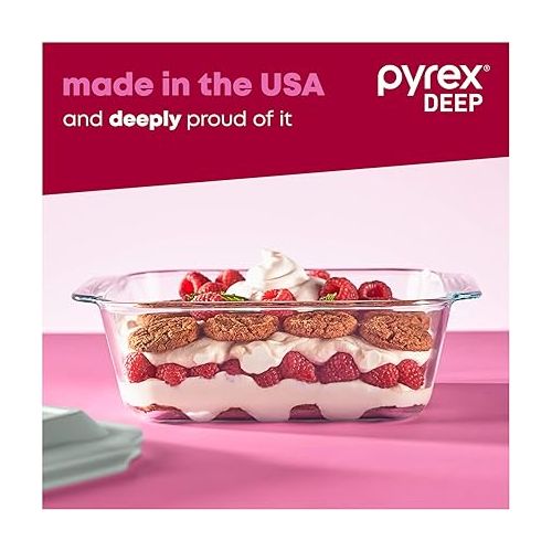  Pyrex Deep Baking Dish Set (6-Piece, BPA-Free Lids), Model: