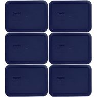 Pyrex 7210-PC 3 Cup Blue Rectangle Plastic Storage Lid, Made in USA - 6 Pack