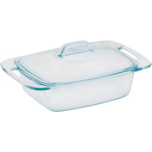  Pyrex Non-porous Glass Covered Casserole 2 Clear - Case Of: 2;4