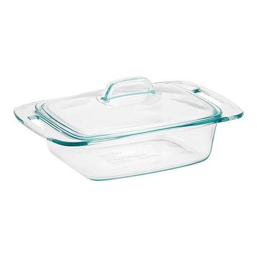  Pyrex Non-porous Glass Covered Casserole 2 Clear - Case Of: 2;4