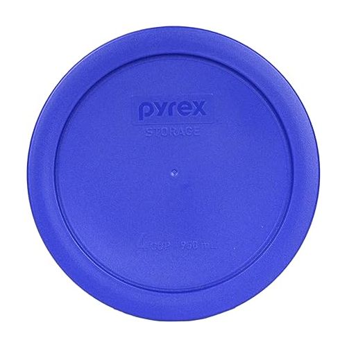  Pyrex (2) 7402-PC 6/7 Cup Blue, (2) 7201-PC 4 Cup Cadet Blue, (3) 7200-PC 2 Cup Blue, (3) 7202-PC 1 Cup Cadet Blue Replacement Food Storage Lids, Made in USA