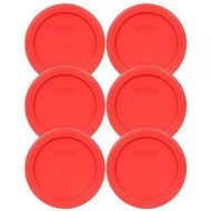 Pyrex 7202-PC Red Round 1 Cup Plastic Storage Lid - 6 Pack