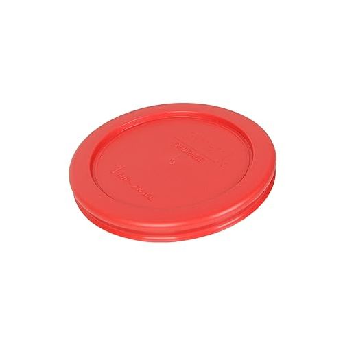  Pyrex 7202-PC Red Round 1 Cup Plastic Storage Lid - 6 Pack