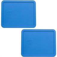 Pyrex 7212-PC Marine Blue Plastic Rectangle Replacement Storage Lid, Made in USA - 2 Pack