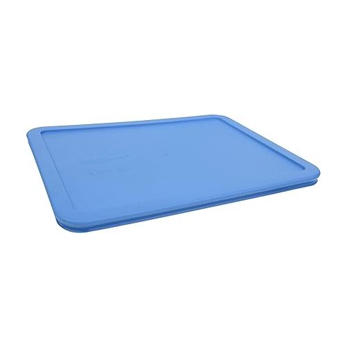  Pyrex 7212-PC Marine Blue Plastic Rectangle Replacement Storage Lid, Made in USA - 2 Pack