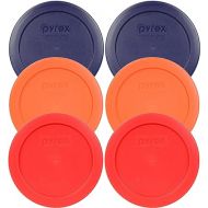 Pyrex 7200-PC 2 Cup (2) Blue 1113764 & (2) Orange 1113762 & (2) Red 1113763 Lid (6-Pack)