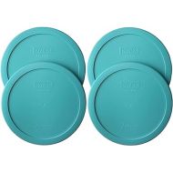 Pyrex 7402-PC 7-Cup Turquoise Plastic Food Storage Lid, Made in USA - 4 Pack