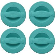 Pyrex 516-RRD-PC 2-Cup Sea Glass Green Measuring Cup Food Storage Lid - 4-Pack