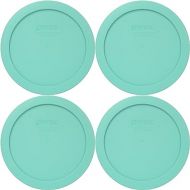 Pyrex 7201-PC Sea Glass Blue/Green Round Plastic Food Storage Replacement Lid, 4 Pack Made in the USA