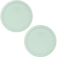 Pyrex 7402-PC Muddy Aqua Round Plastic Food Storage Replacement Lid, Made in USA - 2 Pack