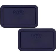 Pyrex Bundle - 2 Items: 7214-PC 4.8-Cup Dark Blue Plastic Food Storage Lids Made in the USA