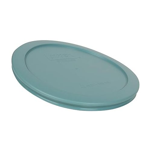  Pyrex 7201-PC Turquoise Round 4 Cup Plastic Storage Lid, Made in USA - 4 Pack