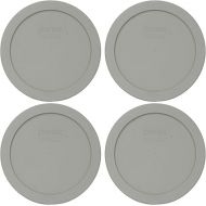 Pyrex 7201-PC Jet Gray Round Plastic Food Storage Replacement Lid, Made in USA - 4 Pack