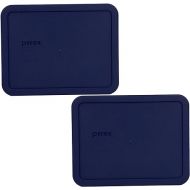 Pyrex Blue 6-cup RECTANGULAR Plastic Cover 7211-PC, 2 pack - Original Genuine Pyrex - Made in the USA
