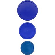 Pyrex (1) 7401-PC 3-cup Lake Blue Lid & (1) 7402-PC 7-cup Cadet Blue Lid & (1) 7403-PC 10-cup Cadet Blue Lid
