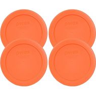 Pyrex 7200-PC Round 2 Cup Storage Lid for Glass Bowls (4, Orange)