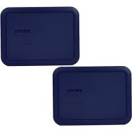Pyrex Bundle - 2 Items: 7210-PC 3-Cup Blue Plastic Food Storage Lids Made in the USA