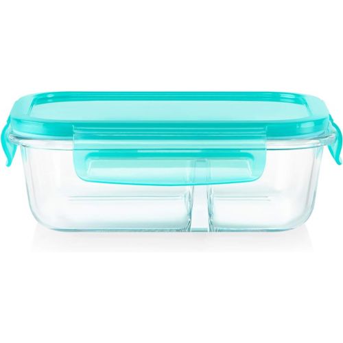  Pyrex Mealbox 10-Pc Bento Box Set, 2.3-Cup Divided Glass Food Storage Containers Set, Non-Toxic, BPA-Free Latching Lids, Freezer, Microwave and Top-Rack Dishwasher Safe, Compartment Bento Lunch Box