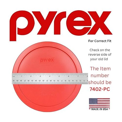  Pyrex 7402-PC Red Round Storage Replacement Lid Cover fits 6 & 7 Cup 7