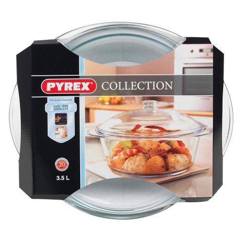  Pyrex 4936920 Glas-Schmortopf rund, 3,5 l, Transparent