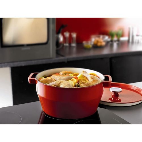  Pyrex 4936878 Gansebrater Slow Cook rund 6,3 l Stahlguss Rot