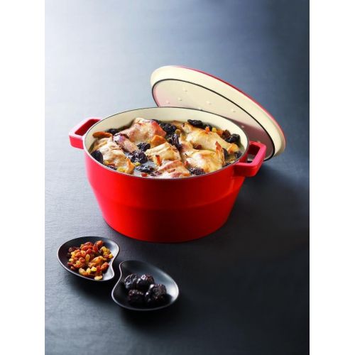  Pyrex 4936878 Gansebrater Slow Cook rund 6,3 l Stahlguss Rot